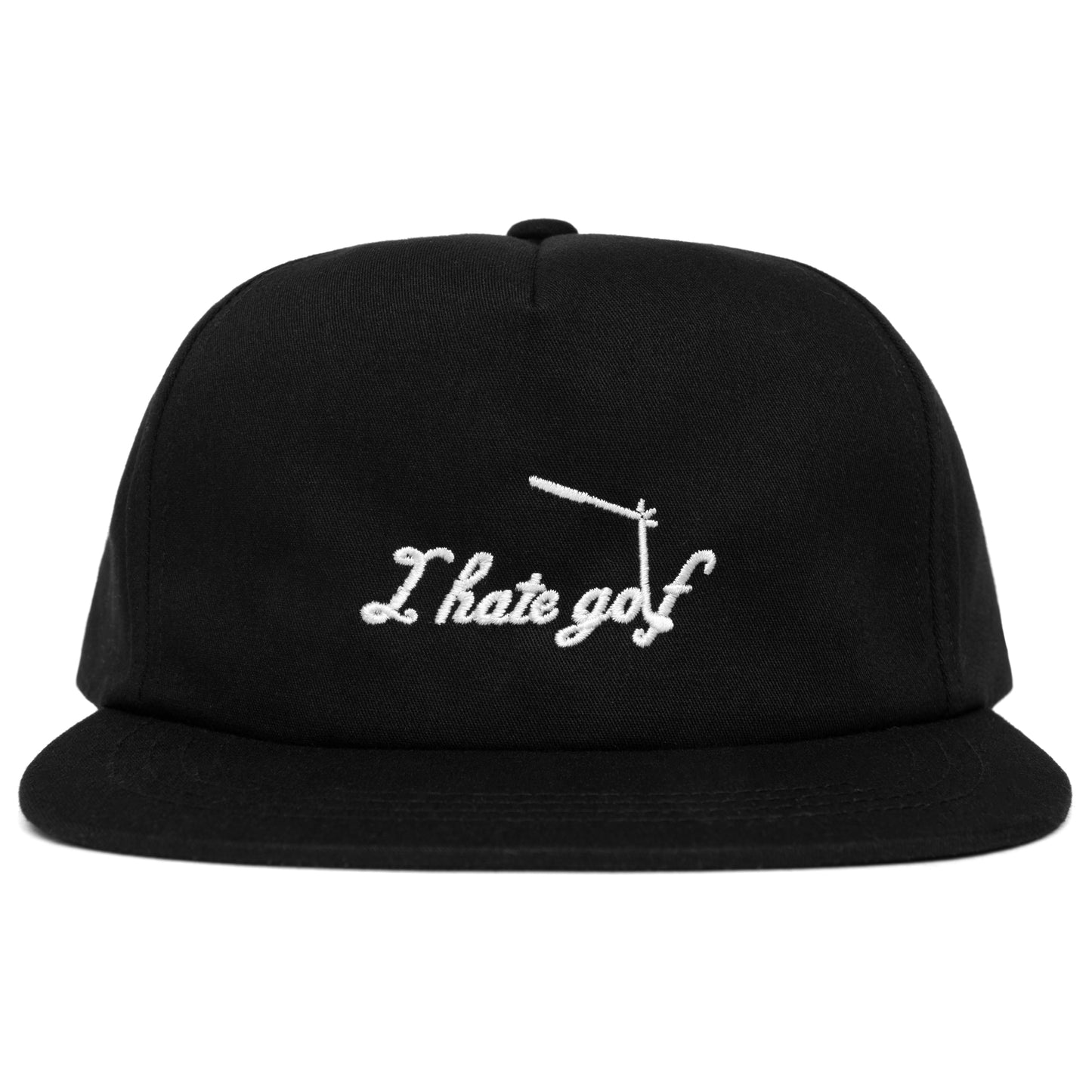 Crisp Black Five Panel