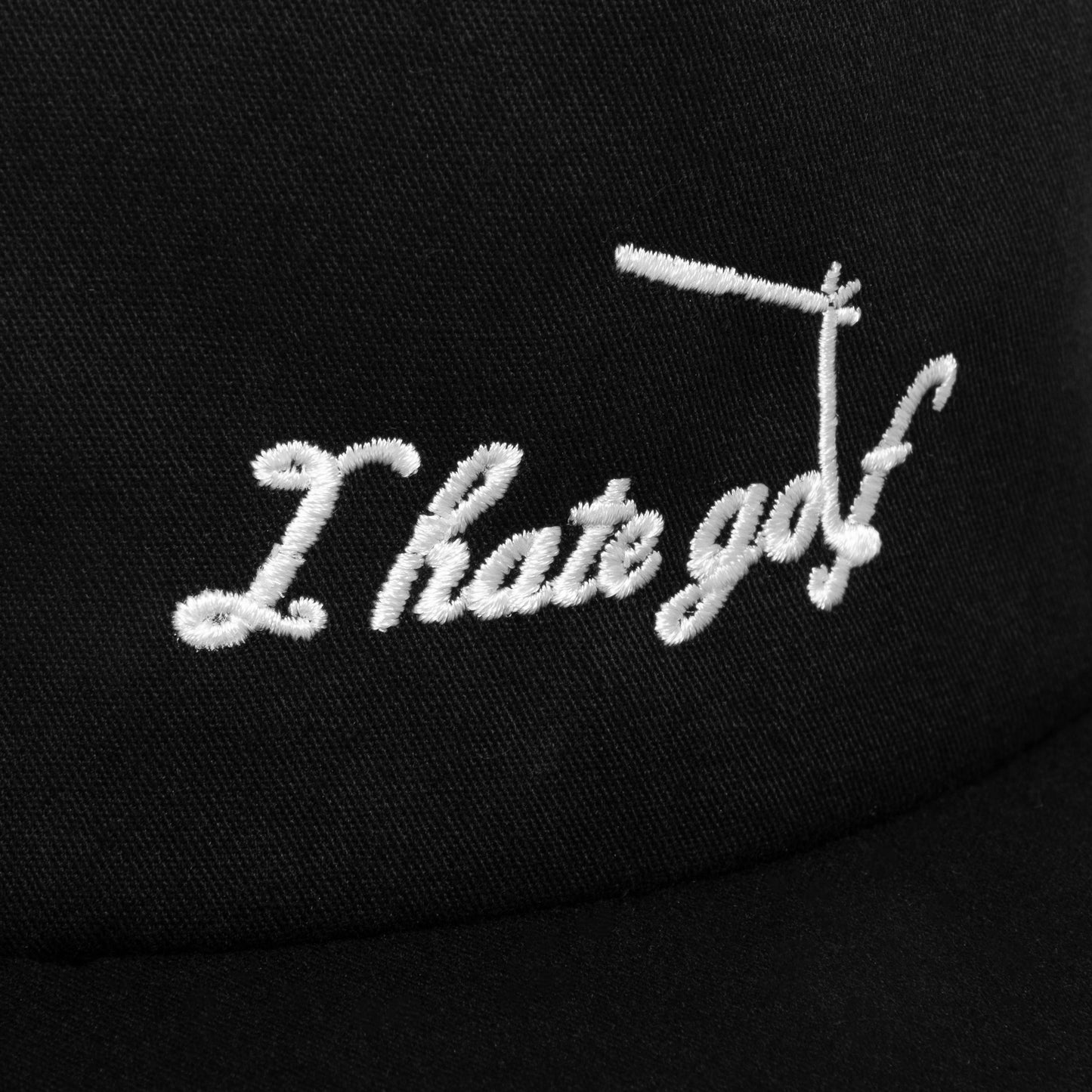 Crisp Black Five Panel